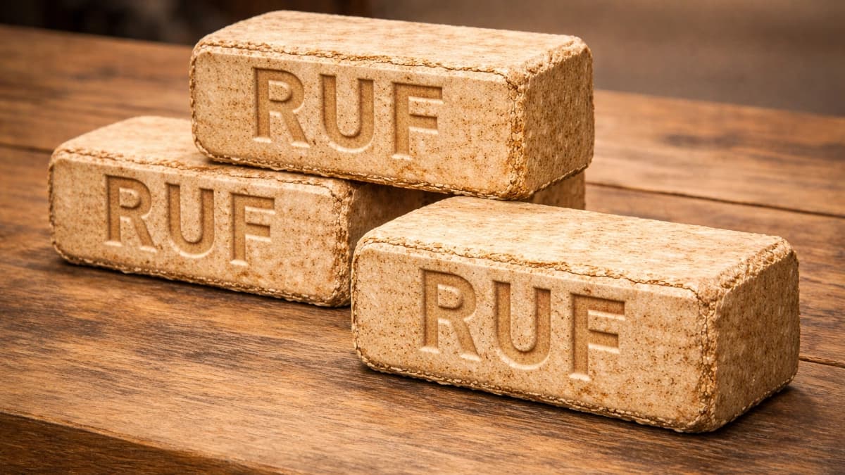 Топливный брикет RUF в форме кирпича